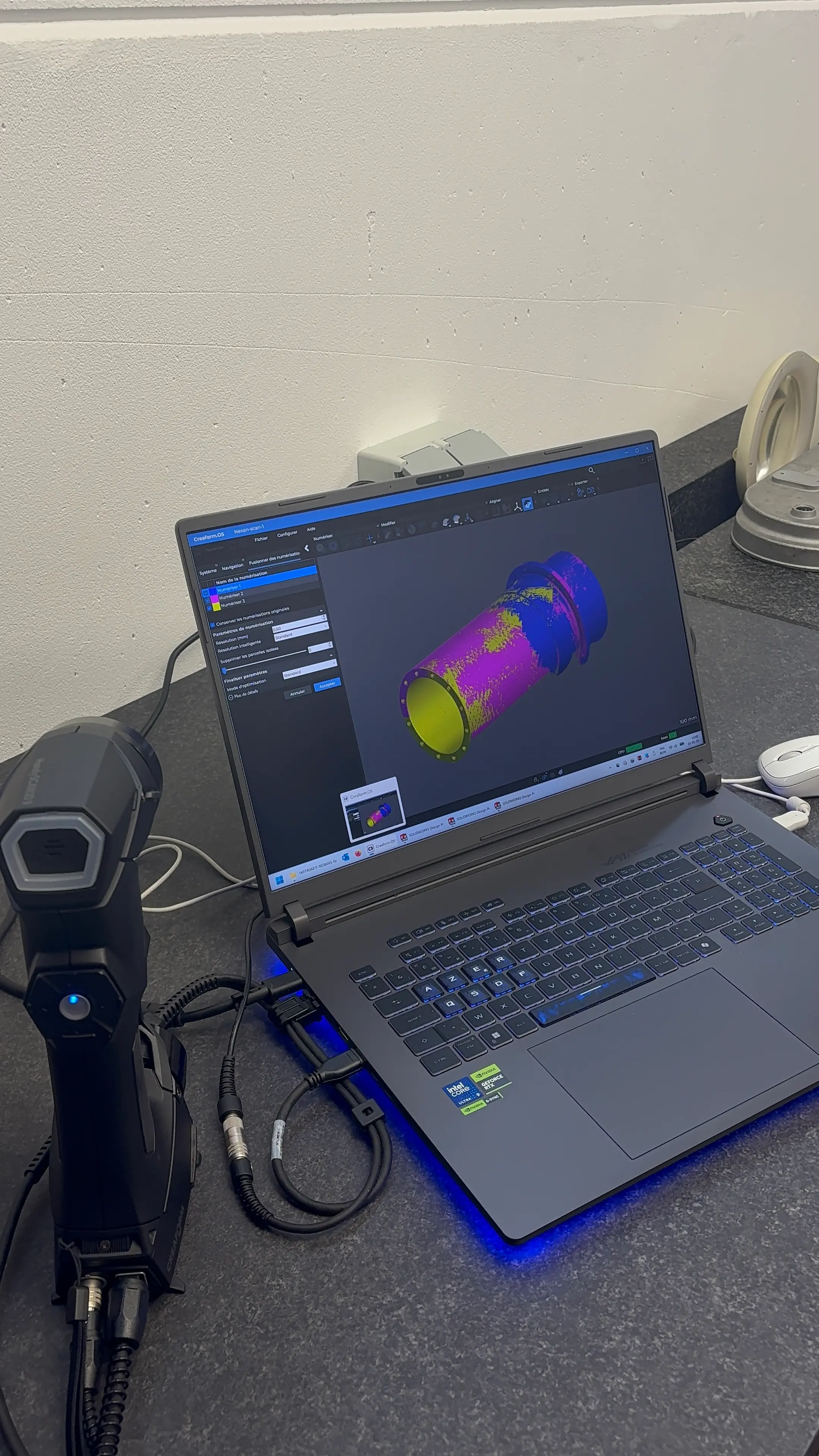 Acquisition de données de scan 3D sur écran