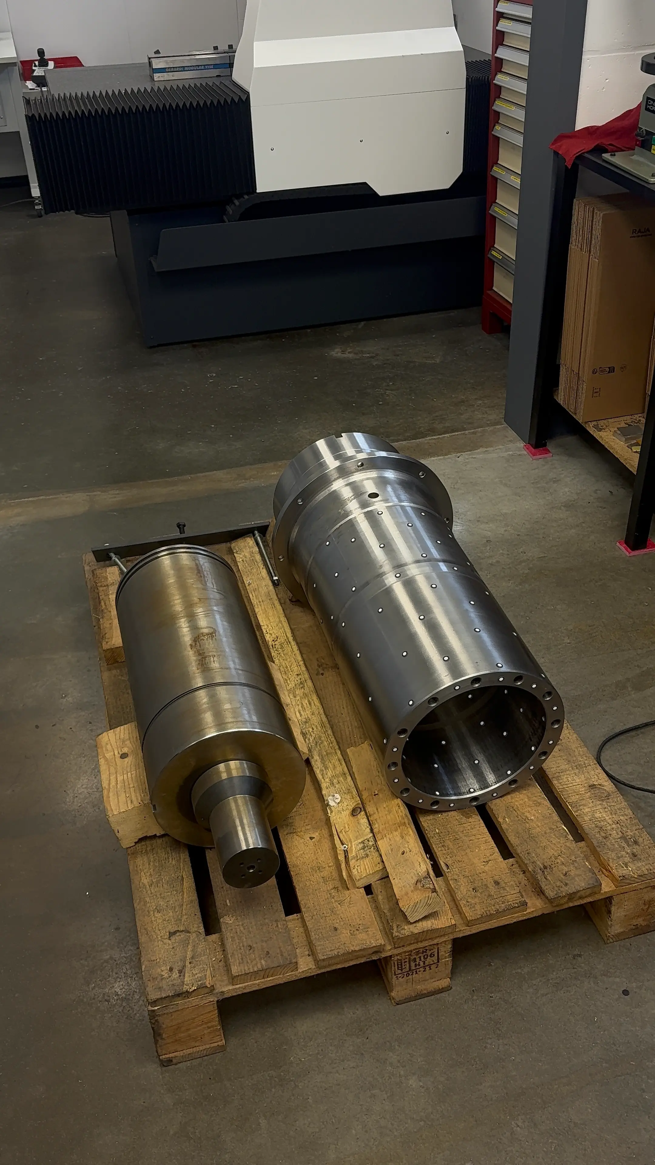 Pièces industrielles préparées pour une numérisation 3D